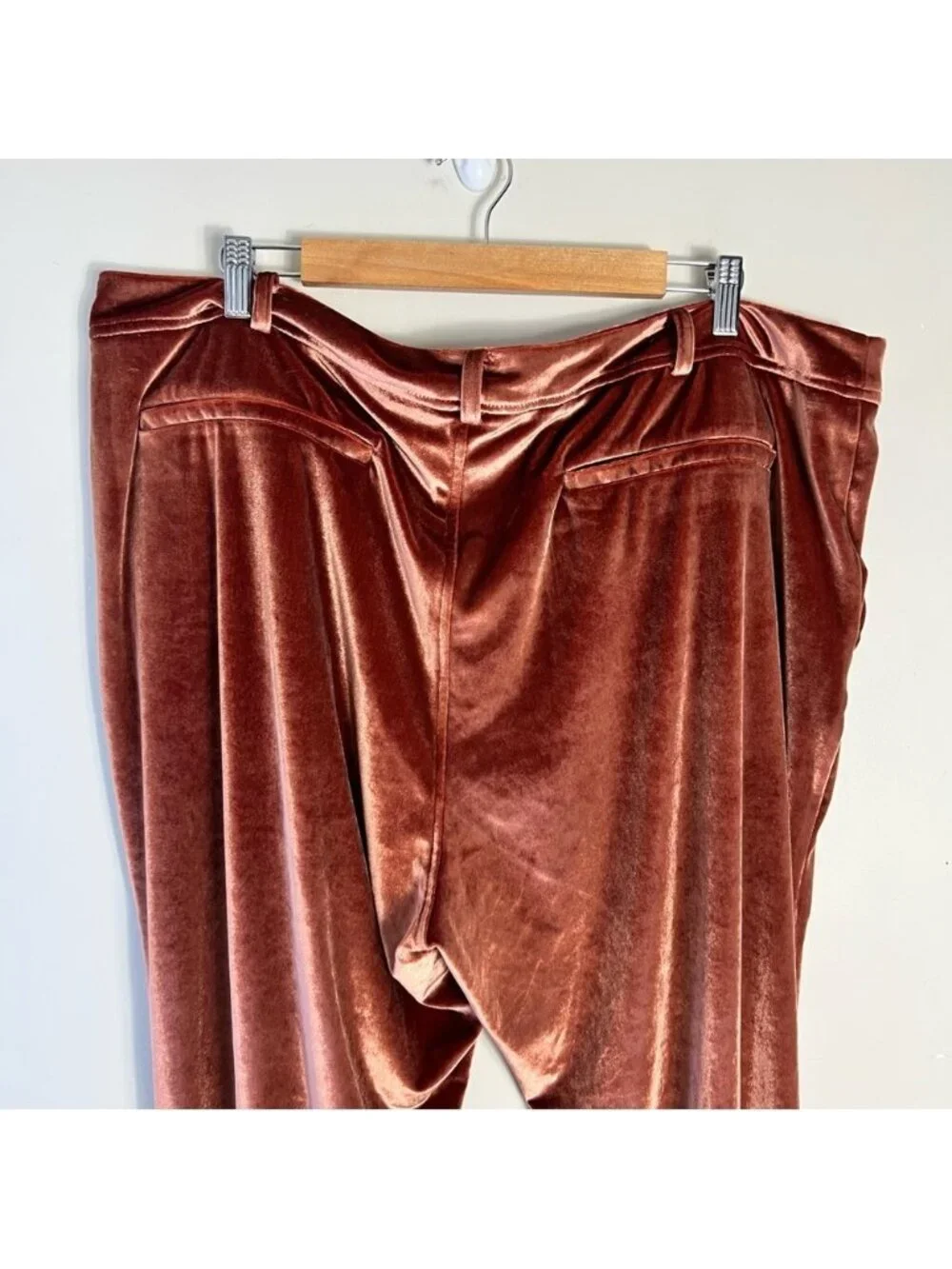 BP Copper Velvet High Rise Wide Leg Pants Size 2X Stretch Pockets Velour Soft